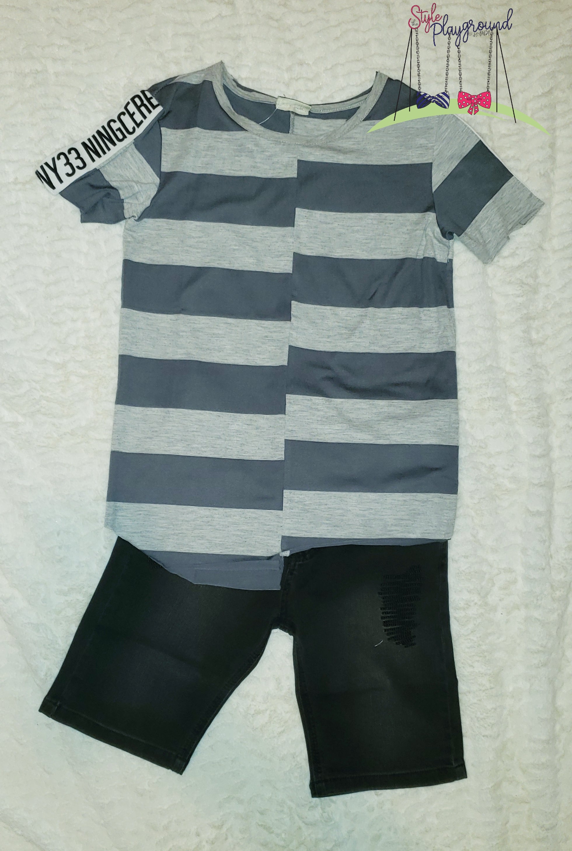 Asymetrical Striped T-Shirt